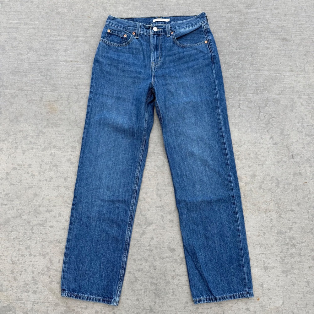Levis Low Pro Straight Jeans Medium Wash Blue Denim W27 A0964-0013 Womens